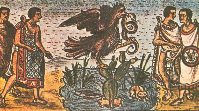 Ilustración de escena en Tenochtitlán