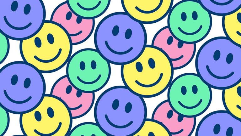 Emojis de caras sonrientes de varios colores