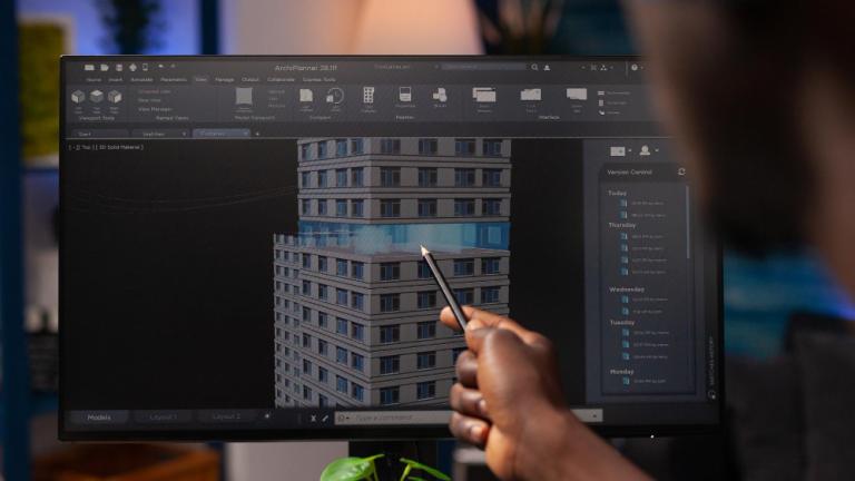 Diseño de edificio en computadora