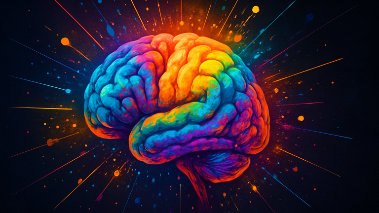 Cerebro con muchos colores